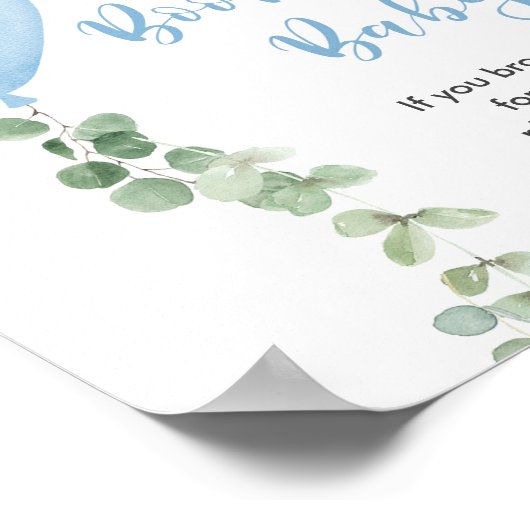 ベビー用書籍の青い風船の緑 ポスター (角)