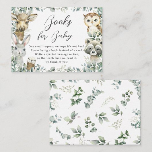 ベビー用森林緑の本 エンクロージャーカード (正面/裏面)