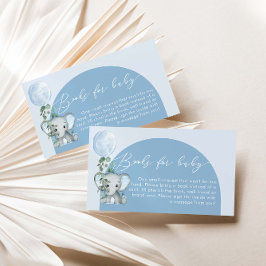 ベビー用気球の赤ちゃんシャワーブック付き象 エンクロージャーカード