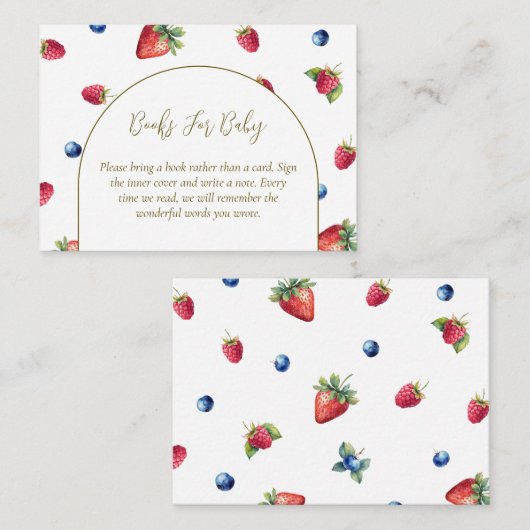 ベビー用水彩ベリースイートベビーシャワーブック エンクロージャーカード (正面/裏面)