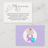 ベビー用特産コウノトリ赤ちゃんシャワーブック エンクロージャーカード (正面/裏面)