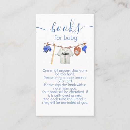 ベビー用野球衣類用ベビシャワーブック 名刺 (正面)
