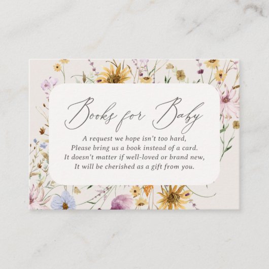 ベビー用開花ワイルドフラワーブックのベビー エンクロージャーカード (正面)