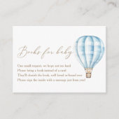 ベビー用青熱気球ベビーシャワーブック エンクロージャーカード (正面)