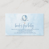 ベビー用青熱気球ベビーシャワーブック エンクロージャーカード (正面)