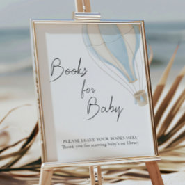 ベビー用青熱気球ベビーシャワーブック ポスター