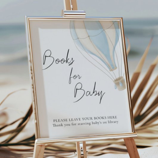 ベビー用青熱気球ベビーシャワーブック ポスター