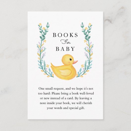 ベビー用Rub-A-Dub-Dubイエローゴムダッキー(アヒルちゃん)書 エンクロージャーカード (正面)