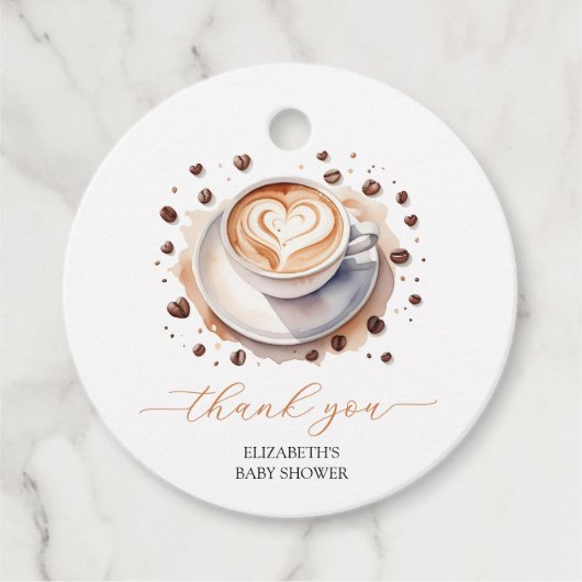 ベビー男女兼用はコーヒーの赤ちゃんシャワーを醸造している フェイバータグ (正面)