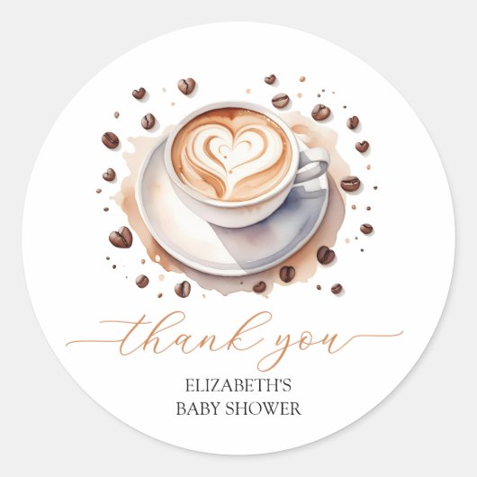 ベビー男女兼用はコーヒーの赤ちゃんシャワーを醸造している ラウンドシール (正面)