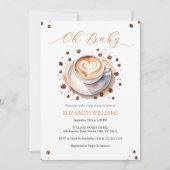 ベビー男女兼用はコーヒーの赤ちゃんシャワーを醸造している 招待状 (正面)