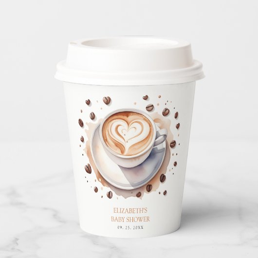ベビー男女兼用はコーヒーの赤ちゃんシャワーを醸造している 紙コップ (裏面)