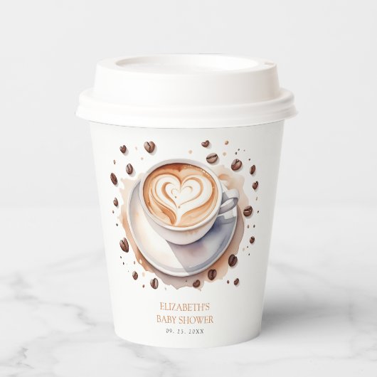 ベビー男女兼用はコーヒーの赤ちゃんシャワーを醸造している 紙コップ (正面)