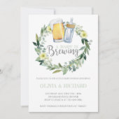 ベビー男女兼用は赤ちゃんシャワーを醸造している 招待状 (正面)