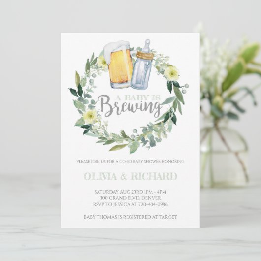 ベビー男女兼用は赤ちゃんシャワーを醸造している 招待状 (スタンド正面)