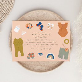 ベビー男女兼用ギフトベビー散水シャワー 招待状