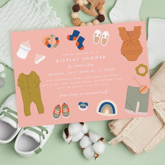 ベビー男女兼用ギフト表示シャワー 招待状