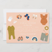 ベビー男女兼用ギフト表示シャワー 招待状 (正面)