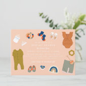 ベビー男女兼用ギフト表示シャワー 招待状 (スタンド正面)