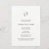 ベビー男女兼用シャワー招待状足跡 招待状 (正面/裏面)