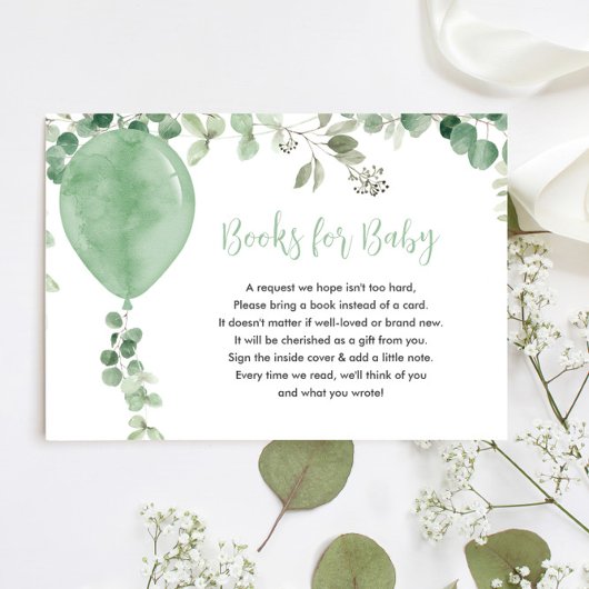 ベビー男女兼用バルーンeucalyptus用ブック エンクロージャーカード