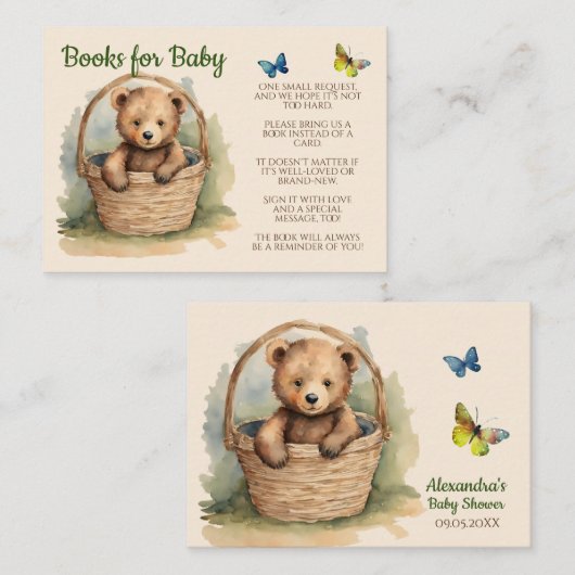 ベビー男女兼用ベアブックベビー エンクロージャーカード (正面/裏面)