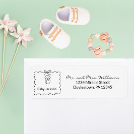 ベビー男女兼用モダンシャワー差出人住所 ラベル