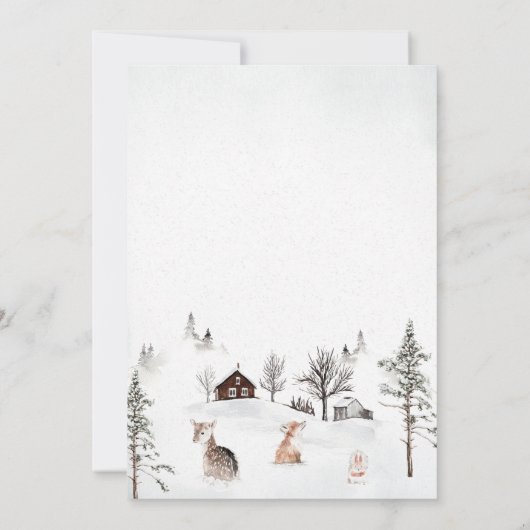 ベビー男女兼用外の赤ちゃんシャワーが冷たい 招待状 (裏面)