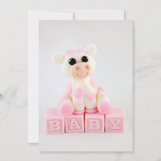 ベビー男女兼用我々は赤ちゃんシャワーを待つことができる 招待状 (裏面)