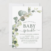 ベビー男女兼用散布シャワー緑 招待状 (正面)