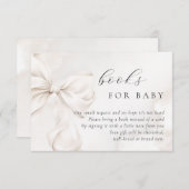 ベビー男女兼用用のバビシャワー本に弓を付ける エンクロージャーカード (正面/裏面)
