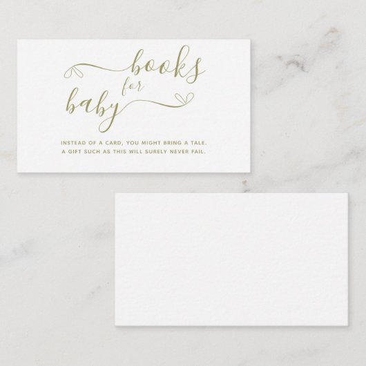 ベビー男女兼用用ストーリーブックベビーシャワーブック エンクロージャーカード (正面/裏面)