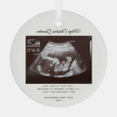 ベビー発表おばあちゃんクリスマス記念パーティー ガラスオーナメント (裏面)