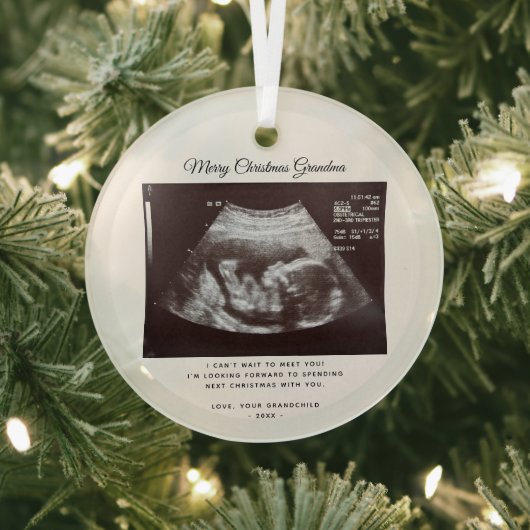 ベビー発表おばあちゃんクリスマス記念パーティー ガラスオーナメント (インサイチュ)