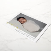 ベビー発表ウェルカムスクリプト 箔招待状 (回転した状態)