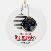 ベビー発表クリスマス現在のセラミックまたは名前 セラミックオーナメント (裏面)