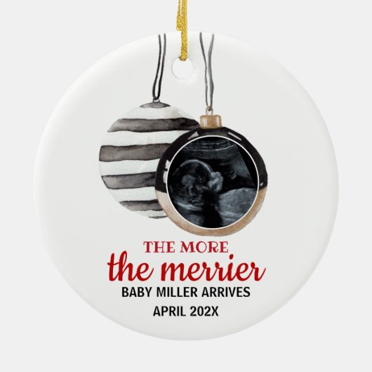 ベビー発表クリスマス現在のセラミックまたは名前 セラミックオーナメント (裏面)