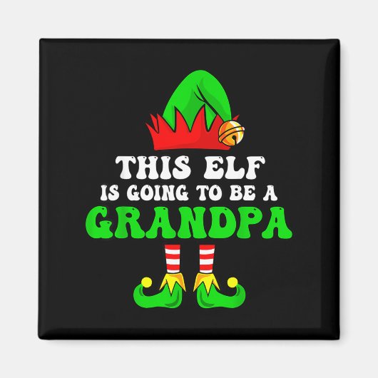 ベビー発表クリスマスTシャツ このエルフは生まれる マグネット (正面)