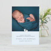 ベビー発表モダンベビー足 案内状 (スタンド正面)