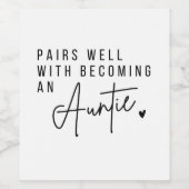 ベビー発表ワインラベル、叔母になる ワインラベル (シングルラベル)