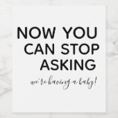 ベビー発表ワインラベル、喜びのバンドル ワインラベル (シングルラベル)