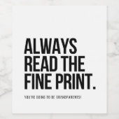 ベビー発表ワインラベル、祖父母ギフト ワインラベル (シングルラベル)