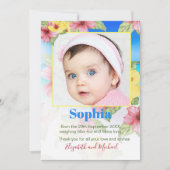 ベビー発表写真熱帯フローラビーチ 招待状 (正面)