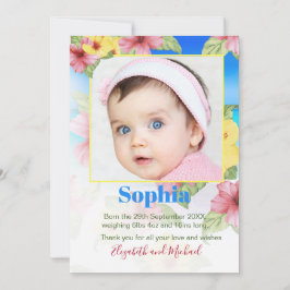 ベビー発表写真熱帯フローラビーチ 招待状