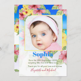 ベビー発表写真熱帯フローラビーチ 招待状