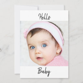 ベビー発表写真x2 モダン Chic 招待状