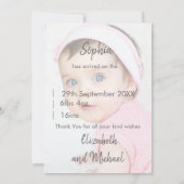 ベビー発表写真x2 モダン Chic 招待状 (裏面)