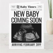 ベビー発表新聞妊娠の暴露 カード (正面)