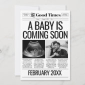 ベビー発表新聞妊娠リビールカード シーズンカード (正面)