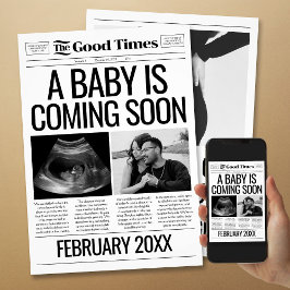 ベビー発表新聞妊娠リビールカード シーズンカード